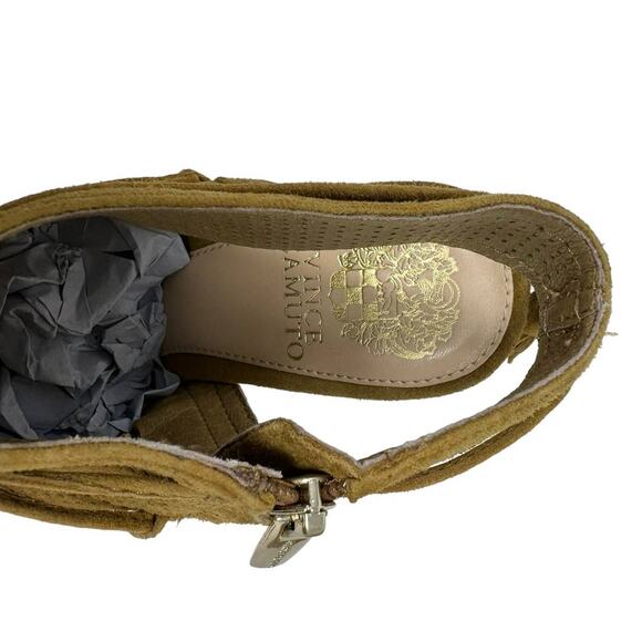 Vince Camuto Javy Tan Open Toe Suede Bootie 8.5 - Picture 6 of 10